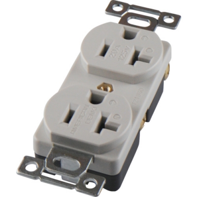 美國電機(jī) AMERICAN DENKI 7210GD-IV  平刃形　複式嵌入插座　接地2P20A125V　白色