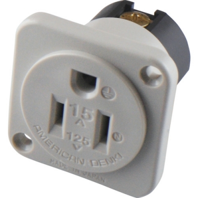 美國(guó)電機(jī) AMERICAN DENKI 7117G-IV  平刃形　機(jī)器用插座　接地2P15A125V　白色